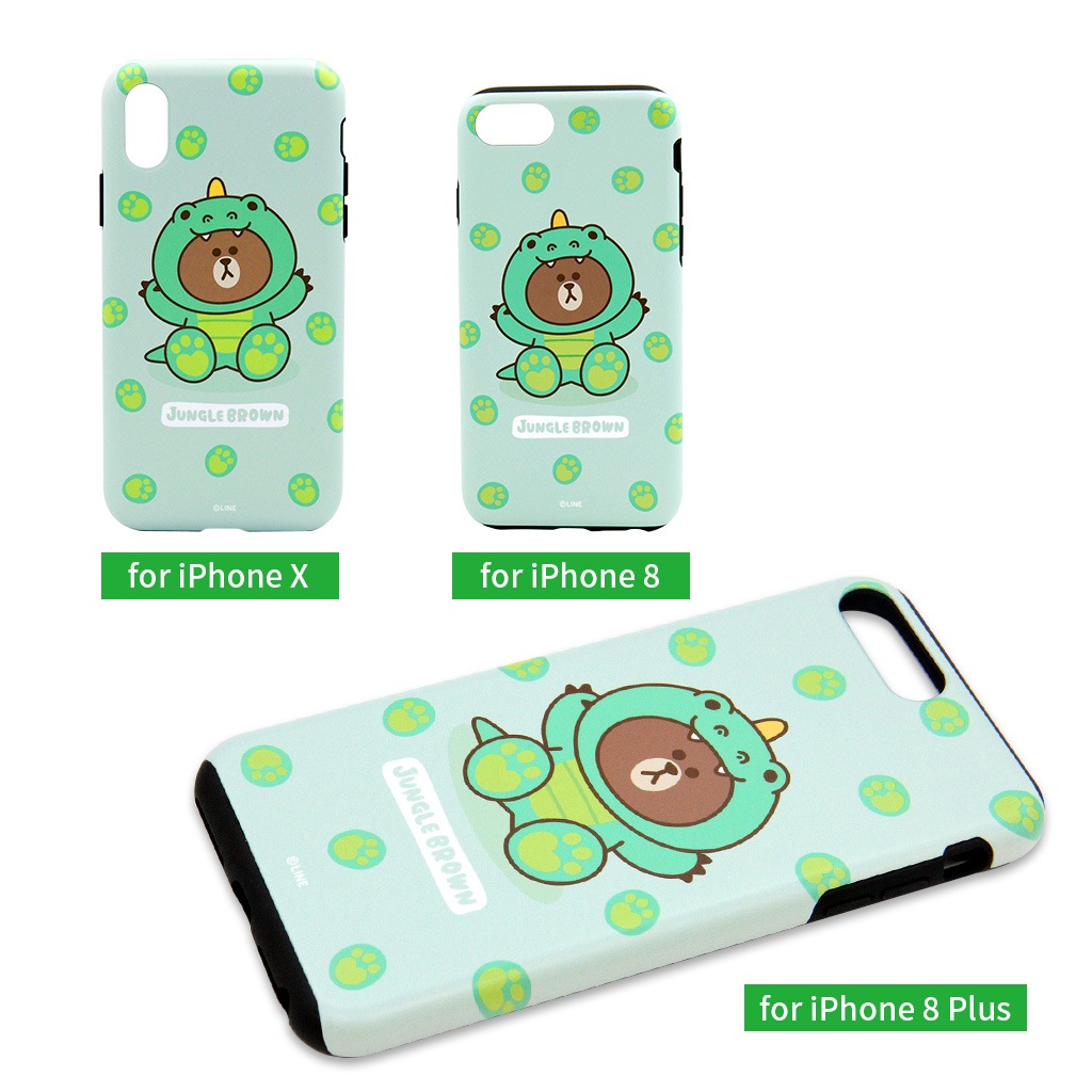 iPhone SE (第3世代) ケース カバー LINE FRIENDS JUNGLE [iPhone SE3/SE2/XS/X/8/7/8 Plus/7 Plus]