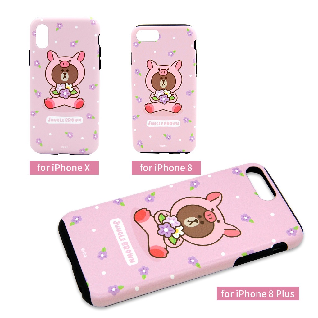 iPhone SE (第3世代) ケース カバー LINE FRIENDS JUNGLE [iPhone SE3/SE2/XS/X/8/7/8 Plus/7 Plus]