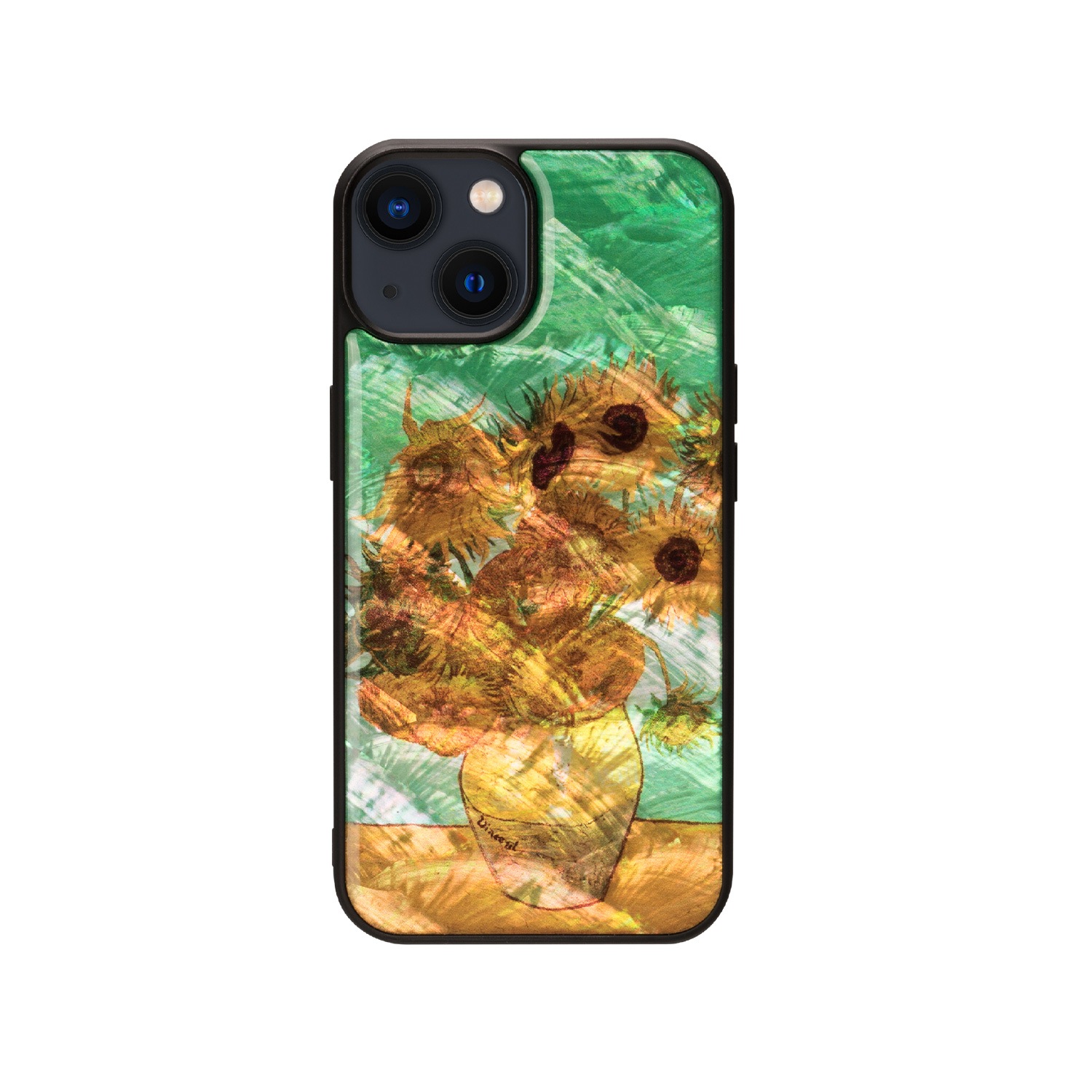 ikins 天然貝ケース [ iPhone 14 / 14 Pro ] 名画シリーズ ゴッホ パール