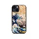 ikins 天然貝ケース [ iPhone 14 / 14 Pro ] 神奈川沖浪裏 パール