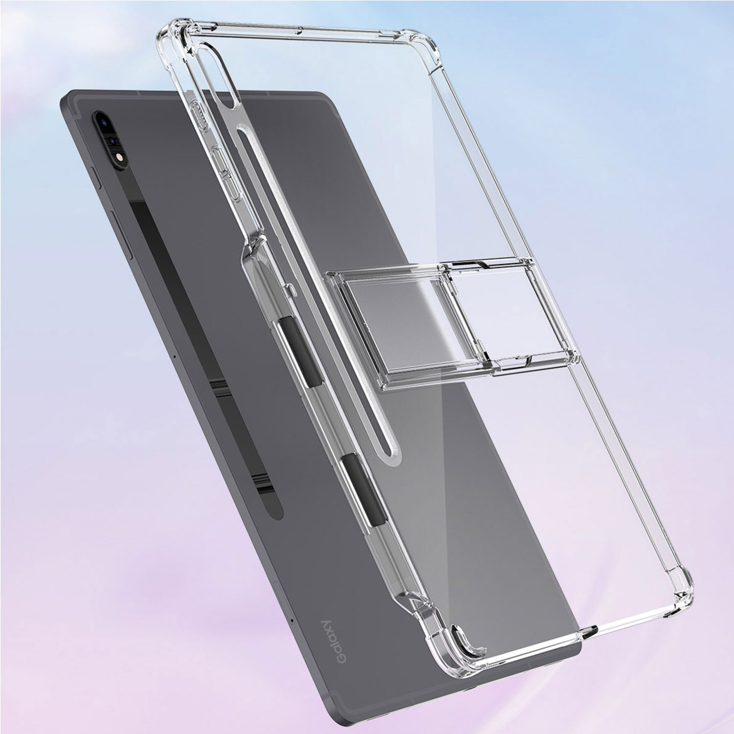 araree Galaxy Tab S8+ ペンホルダー付きスタンドケース Flexield クリア【サムスン公式認証品】