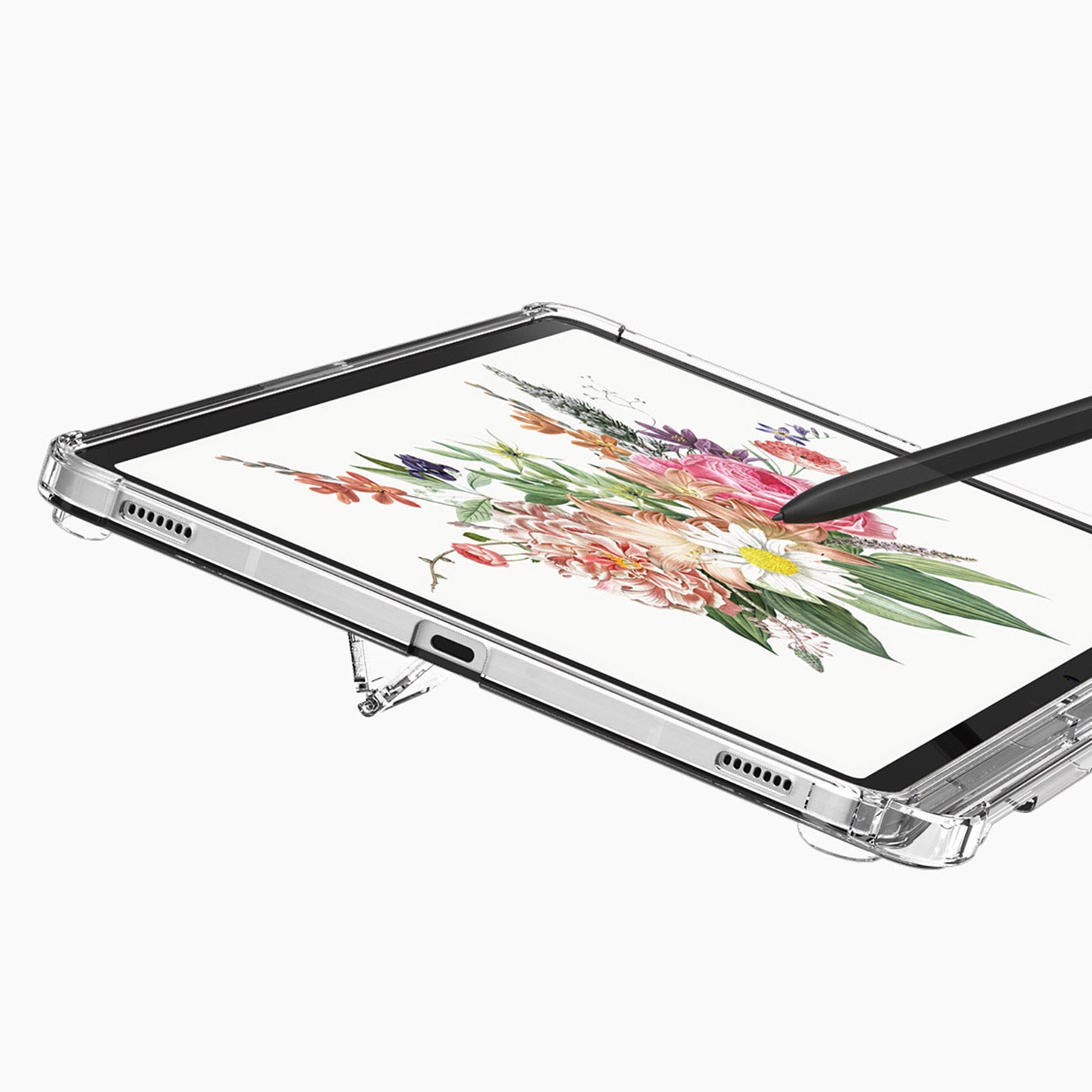 araree Galaxy Tab S8+ ペンホルダー付きスタンドケース Flexield クリア【サムスン公式認証品】