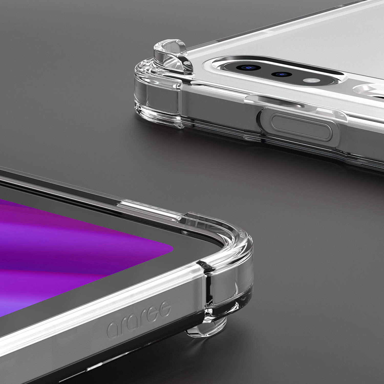 araree Galaxy Tab S8+ ペンホルダー付きスタンドケース Flexield クリア【サムスン公式認証品】