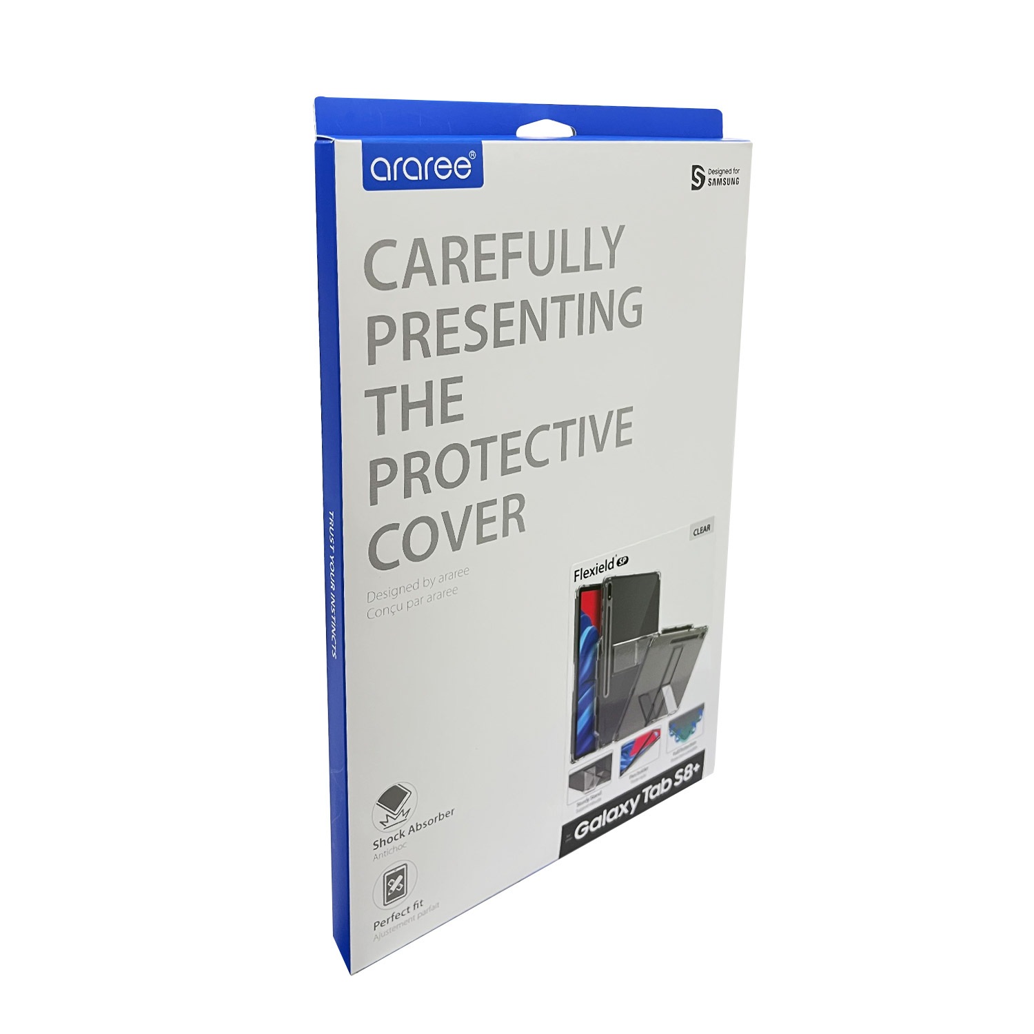 araree Galaxy Tab S8+ ペンホルダー付きスタンドケース Flexield クリア【サムスン公式認証品】