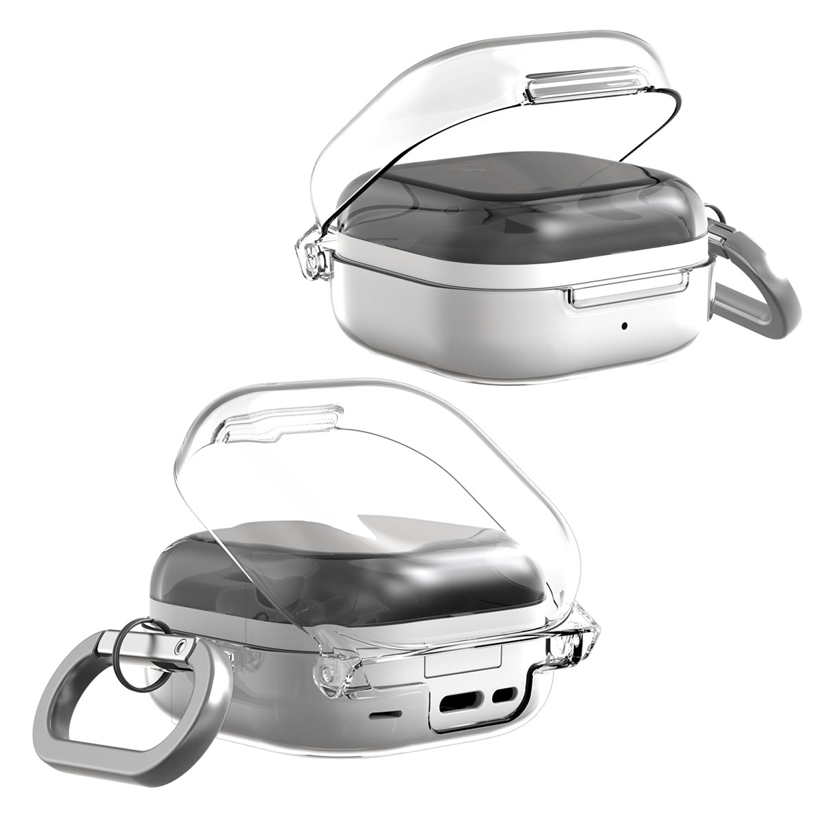 【Samsung公式認証】Galaxy Buds4 / Buds4 Pro 透明ケース カラビナ付き Nu:kin ハードクリアケース