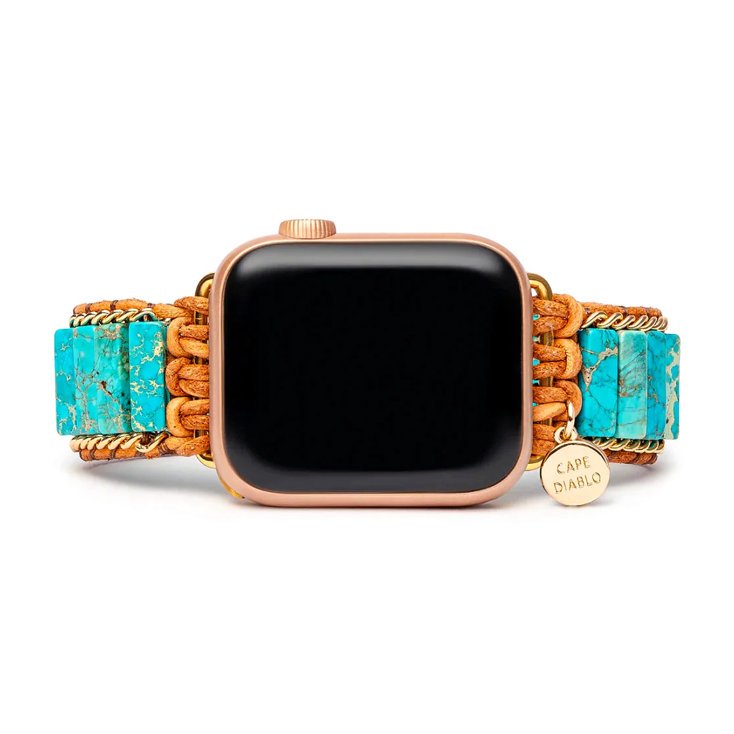 [Apple Watch 49/46/45/44/42mm 42/41/40/38mm用] アップルウォッチバント 天然石×ハンドメイド ネイティブターコイズ L/Sサイズ