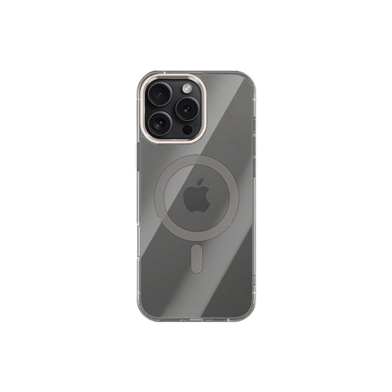 [ iPhone 17 用] MagSafe対応 METAL CASE バンパー風 アルミニウム TPU 二重構造 透明 背面カバー for iPhone 16 / iPhone 16 Pro