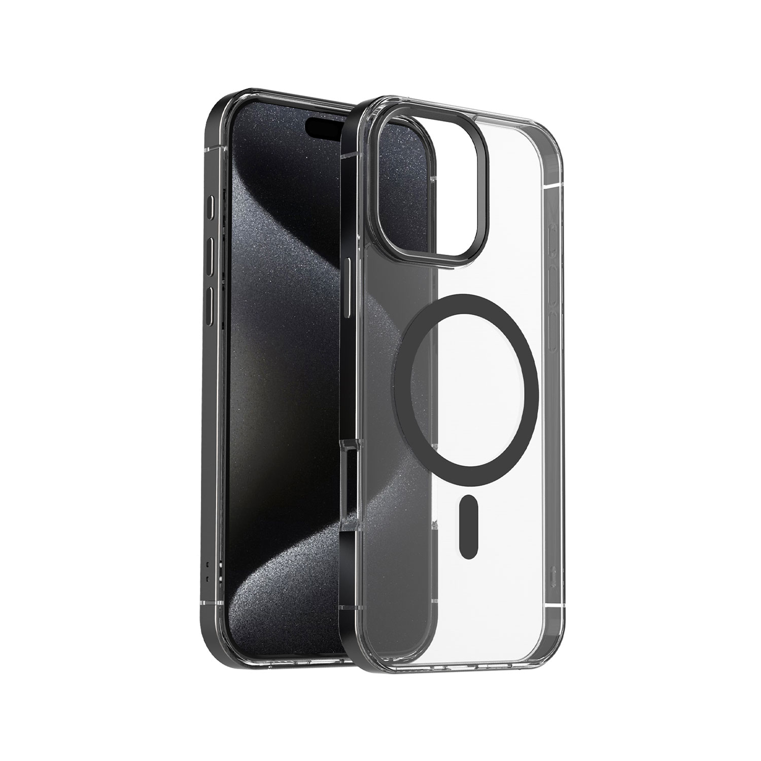 [ iPhone 17 用] MagSafe対応 METAL CASE バンパー風 アルミニウム TPU 二重構造 透明 背面カバー for iPhone 16 / iPhone 16 Pro