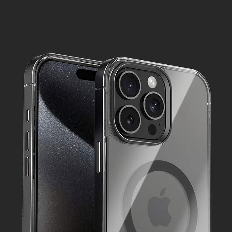 [ iPhone 17 用] MagSafe対応 METAL CASE バンパー風 アルミニウム TPU 二重構造 透明 背面カバー for iPhone 16 / iPhone 16 Pro