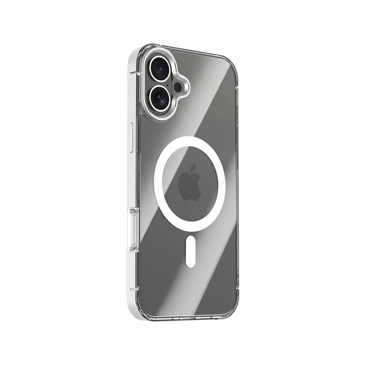 [ iPhone 17 用] MagSafe対応 METAL CASE バンパー風 アルミニウム TPU 二重構造 透明 背面カバー for iPhone 16 / iPhone 16 Pro