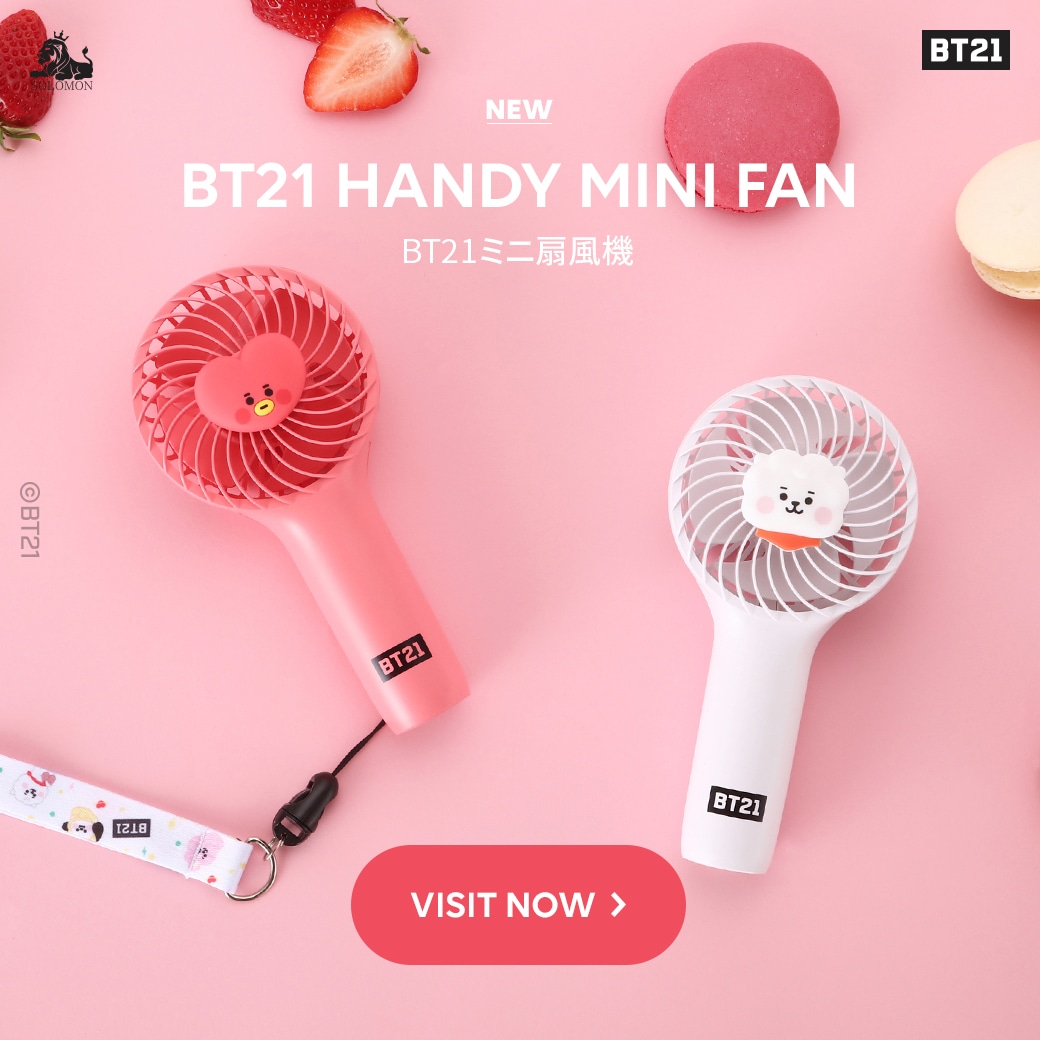 bt21 公式 グッズ 【ミニ携帯扇風】 BT21 ミニハンディファン ハンズフリー 扇風機 MINI HANDY FAN ハンディーファン ベビー ストラップ付き【公式ライセンス品】 ＜＜数量限定＞＞
