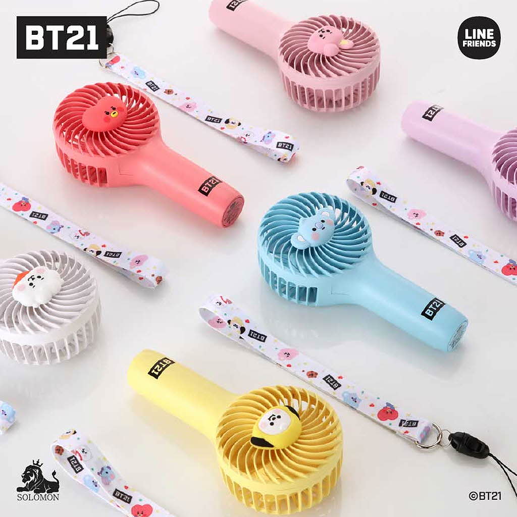 bt21 公式 グッズ 【ミニ携帯扇風】 BT21 ミニハンディファン ハンズフリー 扇風機 MINI HANDY FAN ハンディーファン ベビー ストラップ付き【公式ライセンス品】 ＜＜数量限定＞＞