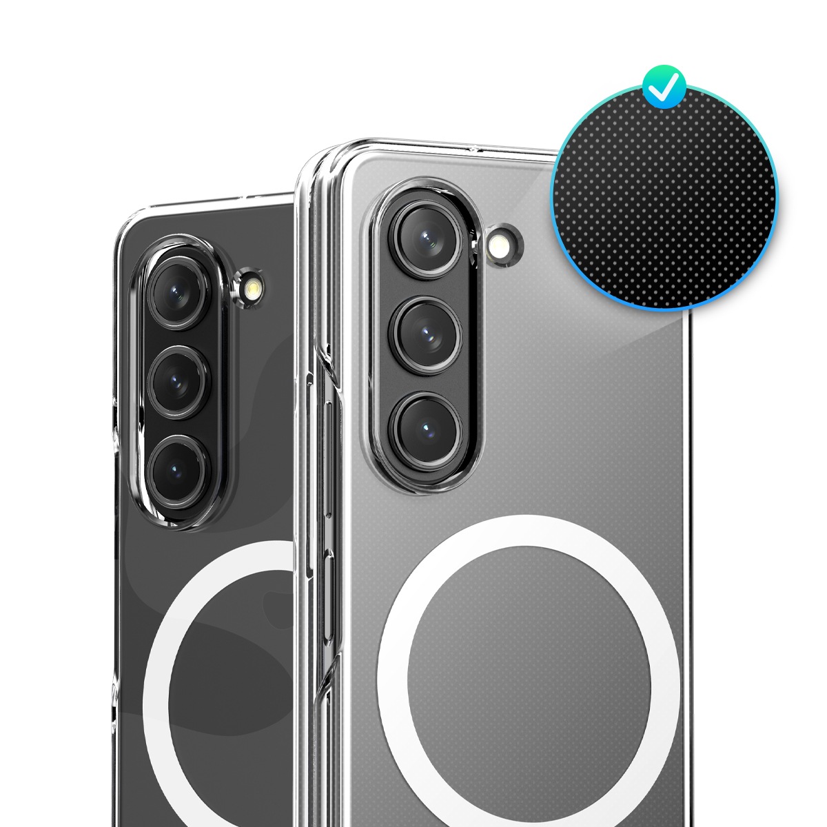 araree Galaxy Z Fold5 クリア ケース Nukin M マグネット搭載でMagSafe対応 カバー [SAMSUNGの公式認証品]