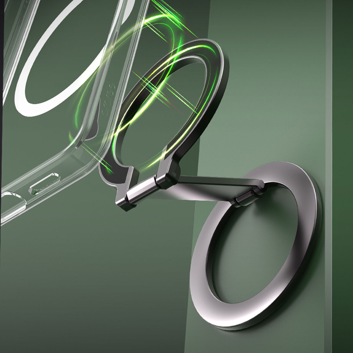 A-RING DUAL ガンメタル [MagSafe対応 スマホリング スタンド] for iPhoneシリーズ グリップｘスタンドｘマウント