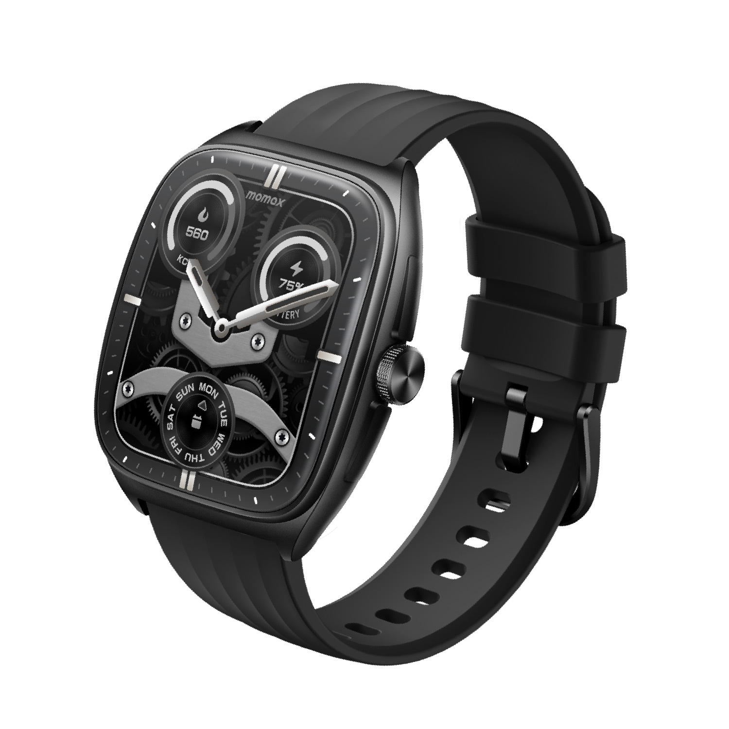 スマートウォッチ 1-Wear Curvex [AIインサイト搭載 IP68防水 24時間ヘルスモニタリング] ブラック チタニウム ＜予約受付中＞