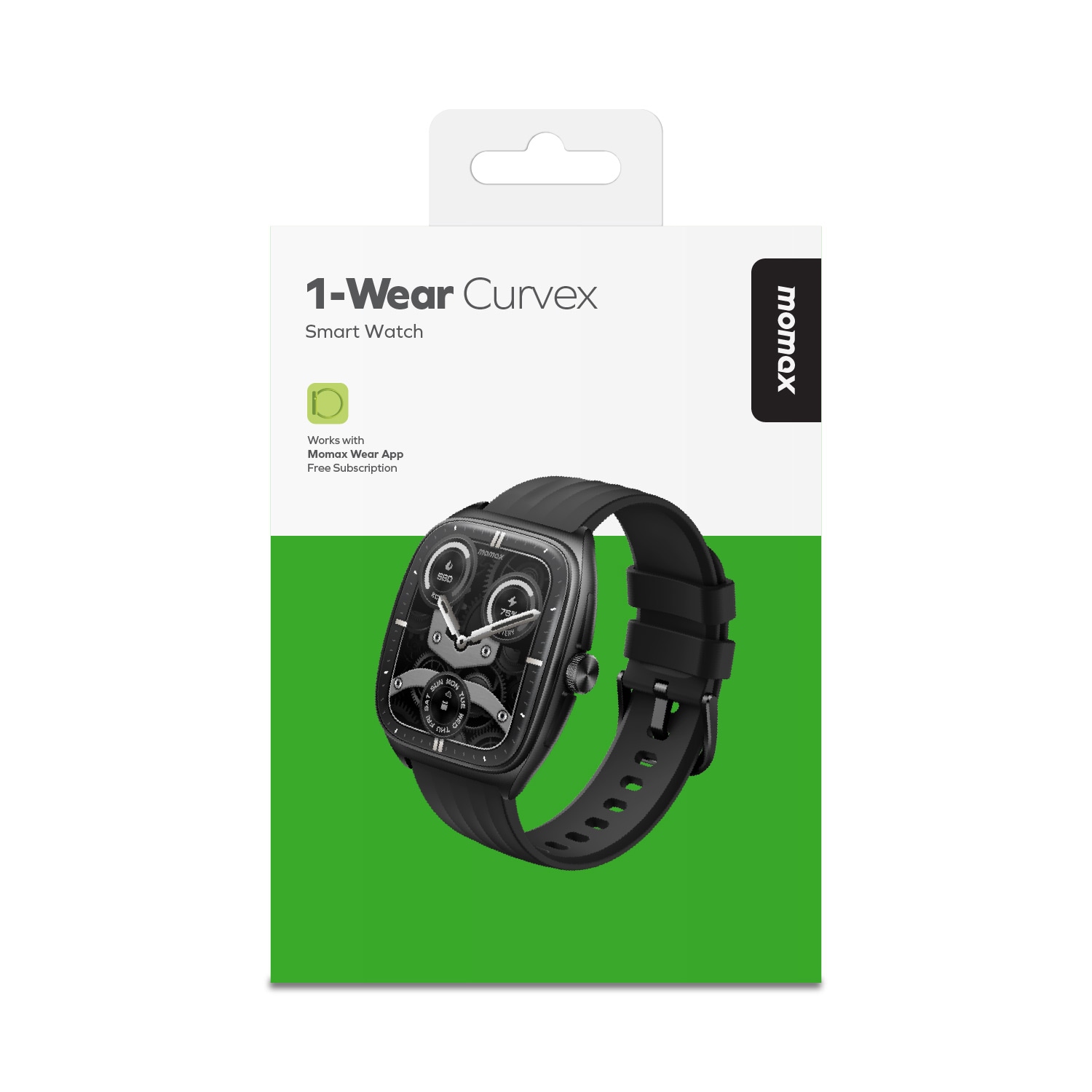 スマートウォッチ 1-Wear Curvex [AIインサイト搭載 IP68防水 24時間ヘルスモニタリング] ブラック チタニウム ＜予約受付中＞
