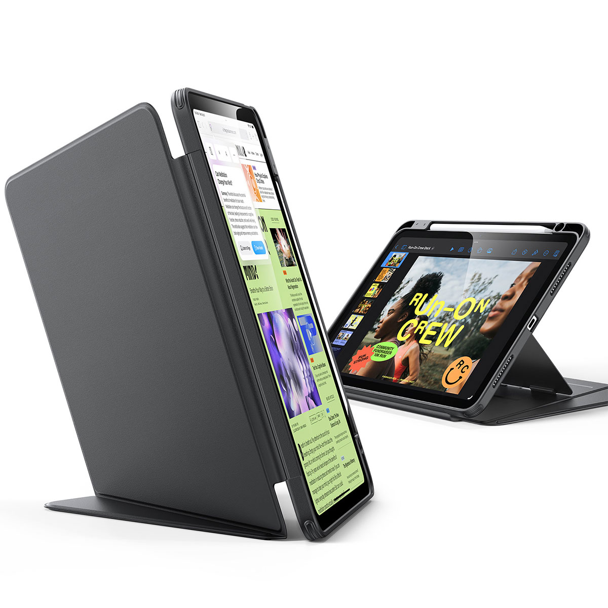 Flip ペンホルダー付きハイブリッドケース for iPad Air（M3/M2/第5世代/第4世代）