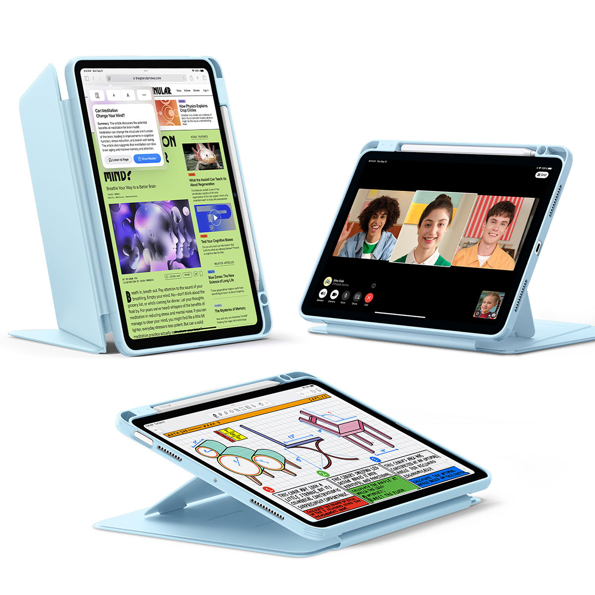 Flip ペンホルダー付きハイブリッドケース for iPad Air（M3/M2/第5世代/第4世代）