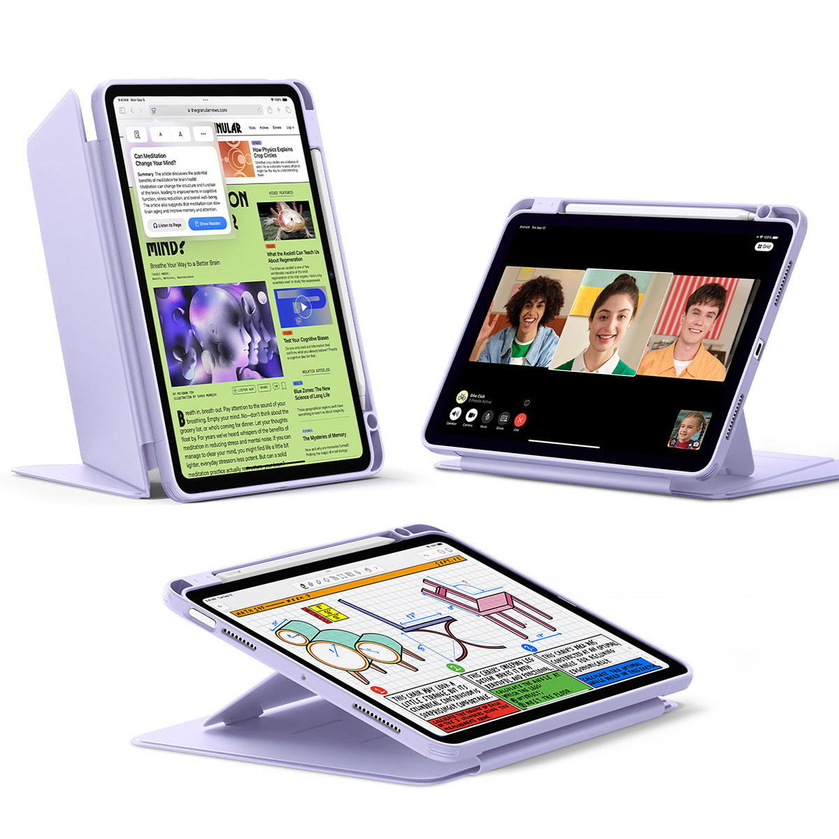Flip ペンホルダー付きハイブリッドケース for iPad Air（M3/M2/第5世代/第4世代）