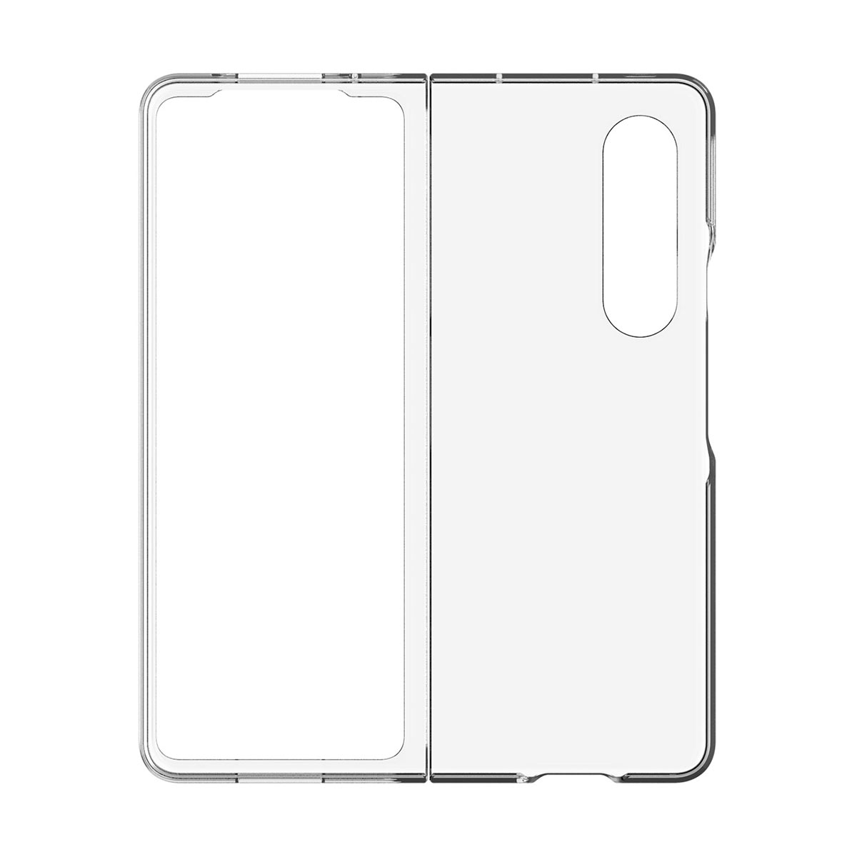 araree 【 Galaxy Z Fold3 5G ケース 】 NUKIN クリア ギャラクシー ゼットフォールド 保護 カバー SCG11 SC-55B 密着痕防止 背面カバー型