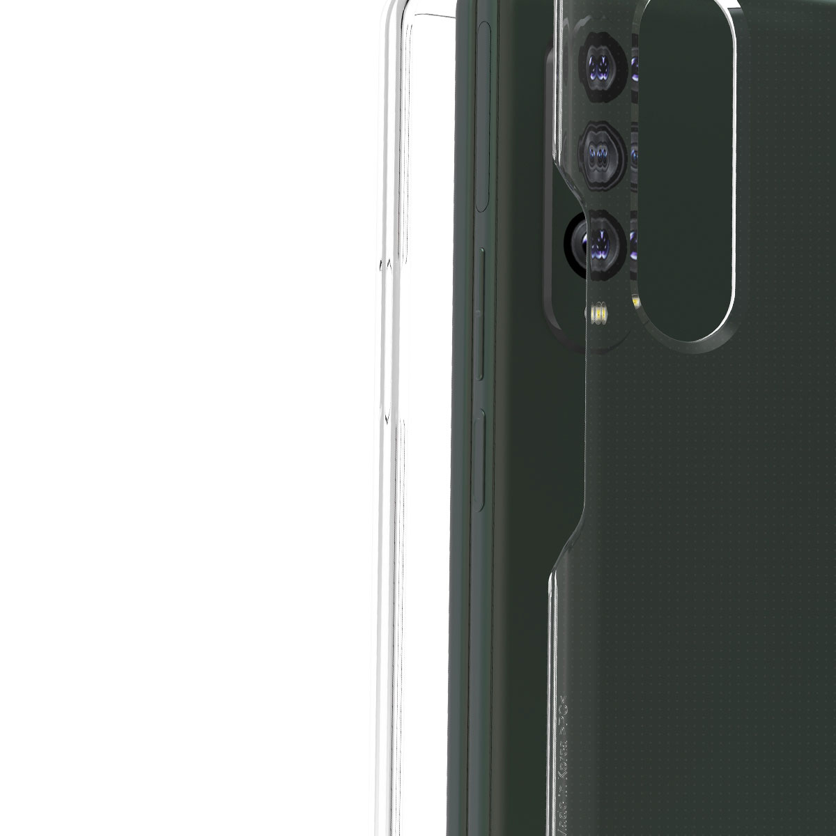 araree 【 Galaxy Z Fold3 5G ケース 】 NUKIN クリア ギャラクシー ゼットフォールド 保護 カバー SCG11 SC-55B 密着痕防止 背面カバー型