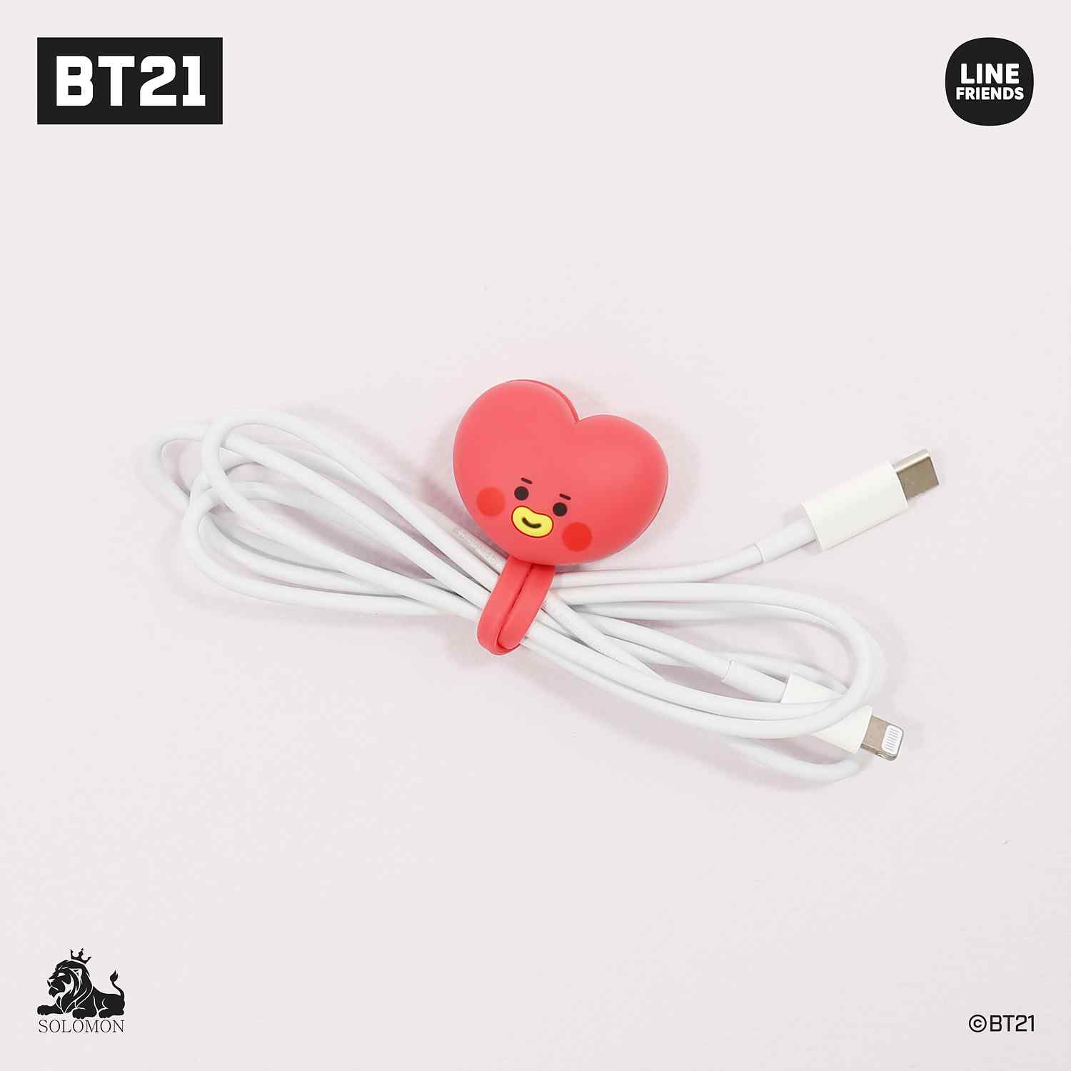BT21 マグネット式ケーブルラップス 磁気ケーブルクリップ ケーブルホルダー【公式ライセンス品】 