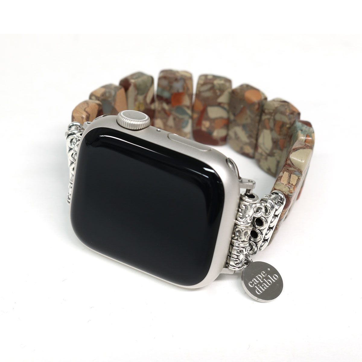 アップルウォッチバント 天然石×ハンドメイド アース チベットジャスパー ストレッチ for Apple Watch 38-49mm（S・Lサイズ）＜予約受付中＞