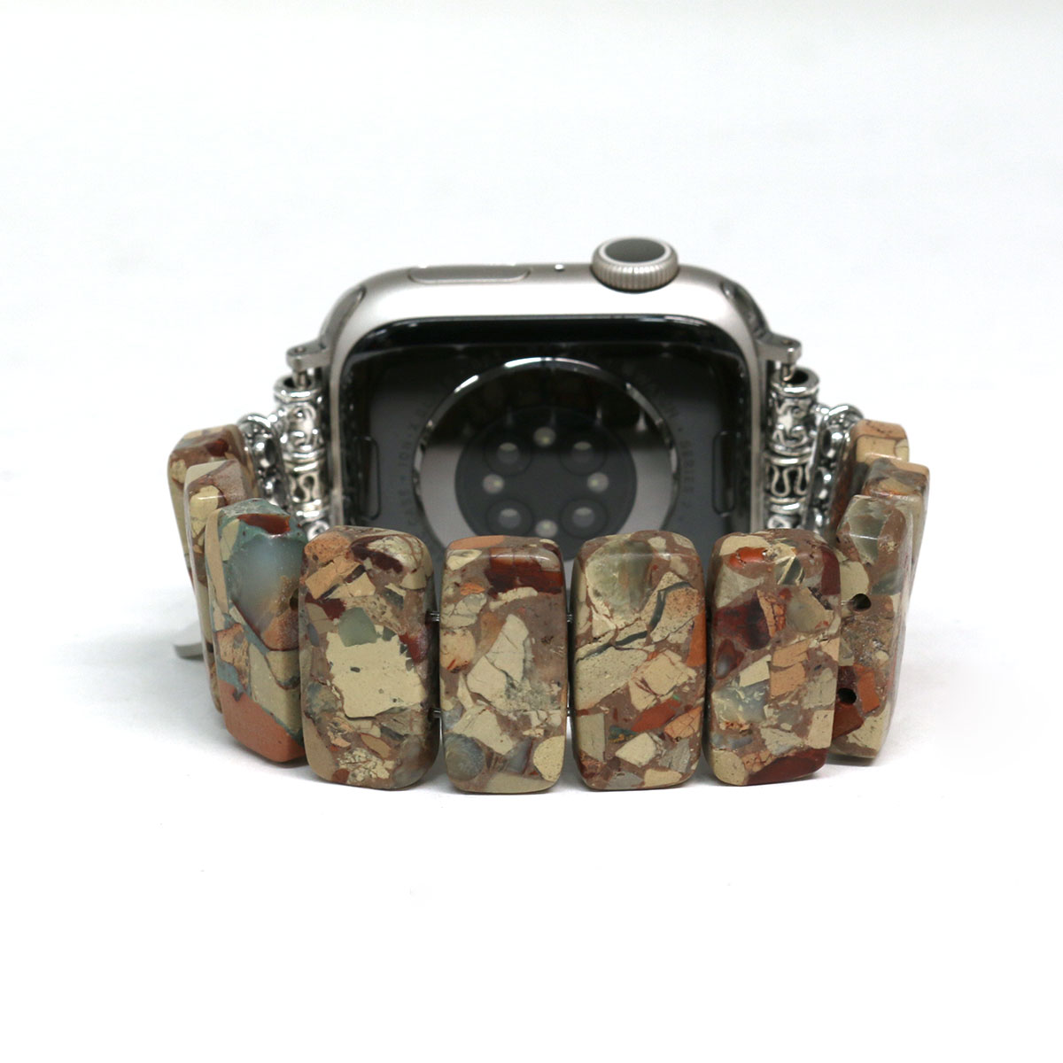 アップルウォッチバント 天然石×ハンドメイド アース チベットジャスパー ストレッチ for Apple Watch 38-49mm（S・Lサイズ）＜予約受付中＞