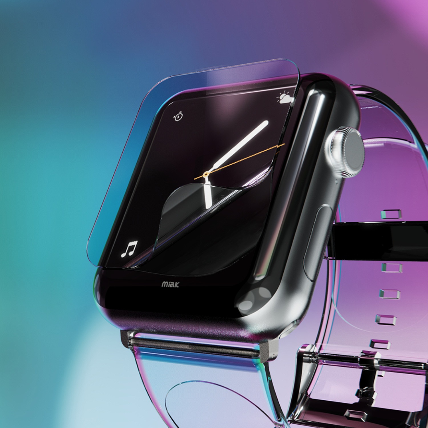 miak アップルウォッチ フィルム セルフヒーリング 液晶保護フィルム (2枚入り) for Apple Watch 45/44/41/40mm (Series 9-4,SE)
