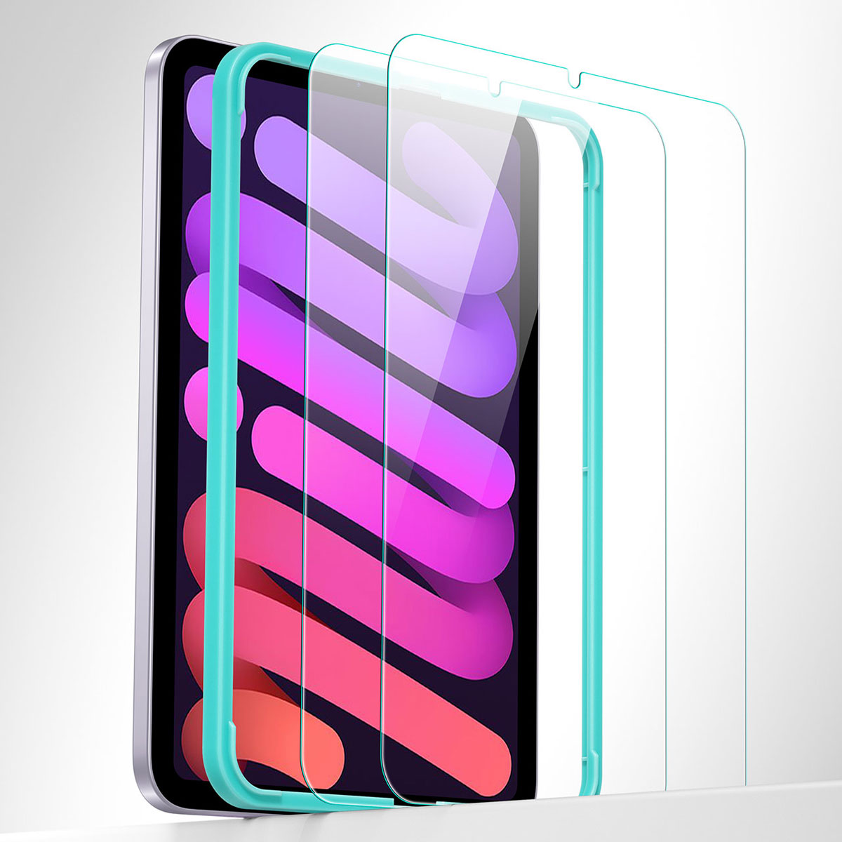 iPad mini（A17 Pro/第6世代）9H 強化ガラスフィルム（2枚入り）[貼り付けガイド付き 指紋防止]