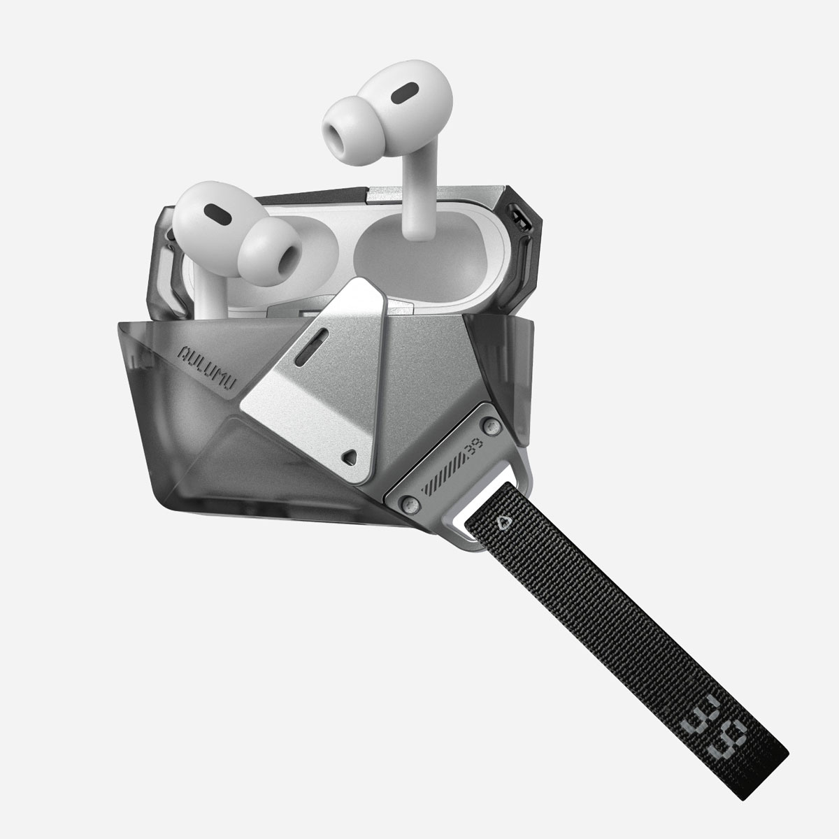 【受賞デザイン・独特フォルム】AirPods Pro 3 ケース A39 ダイヤカット幾何学ケース（ロック＆ストラップ付き）ワイヤレス充電対応 ＜予約受付中＞