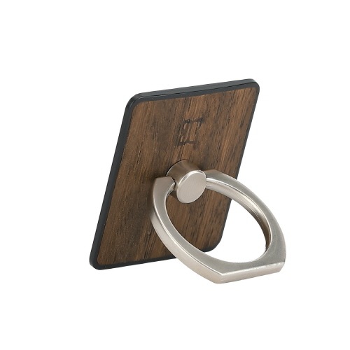 スマホリング Man&Wood 天然木 スマートリング2（マンアンドウッド）落下防止 ホルダースタンド 指輪型 バンカーリング ほのかに香る アロマ付き