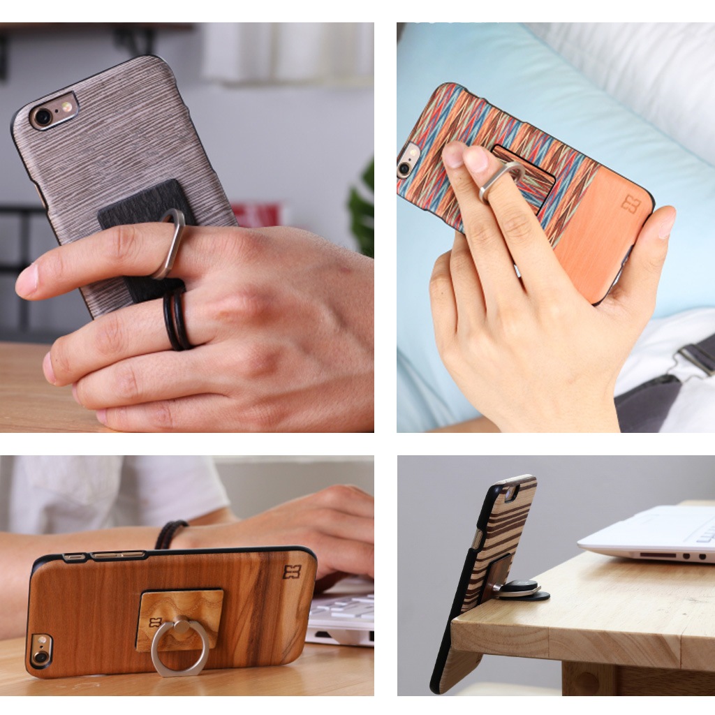 スマホリング Man&Wood 天然木 スマートリング2（マンアンドウッド）落下防止 ホルダースタンド 指輪型 バンカーリング ほのかに香る アロマ付き