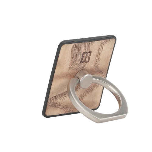 スマホリング Man&Wood 天然木 スマートリング2（マンアンドウッド）落下防止 ホルダースタンド 指輪型 バンカーリング ほのかに香る アロマ付き