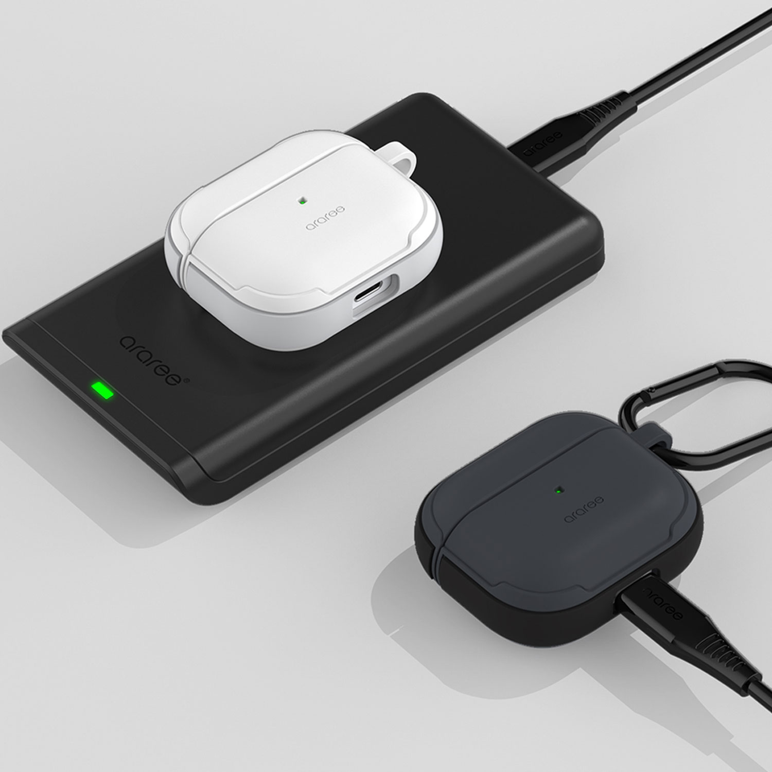 araree ハイブリッドケース for AirPods（第3世代） DUPLE [カラビナ付き]