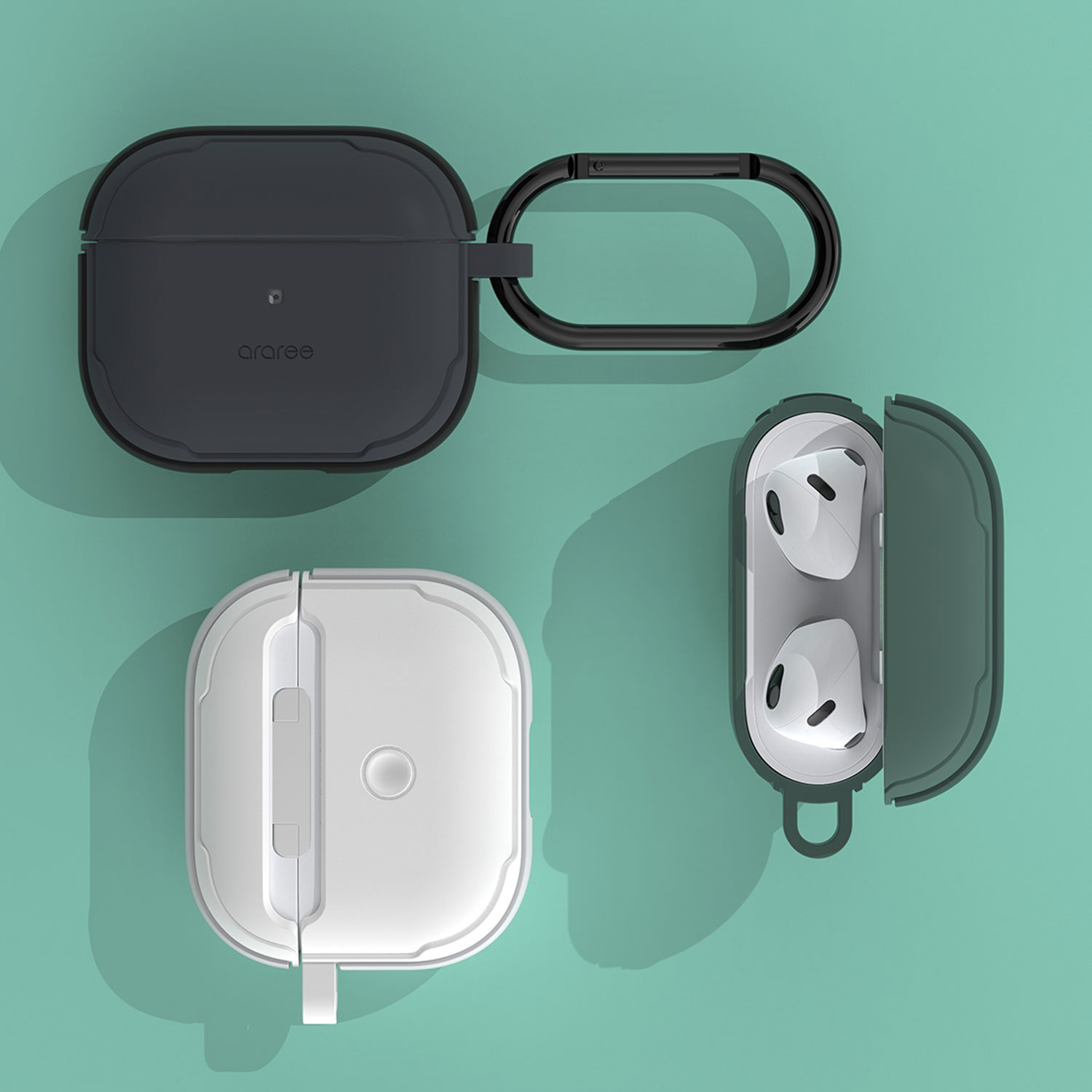 araree ハイブリッドケース for AirPods（第3世代） DUPLE [カラビナ付き]