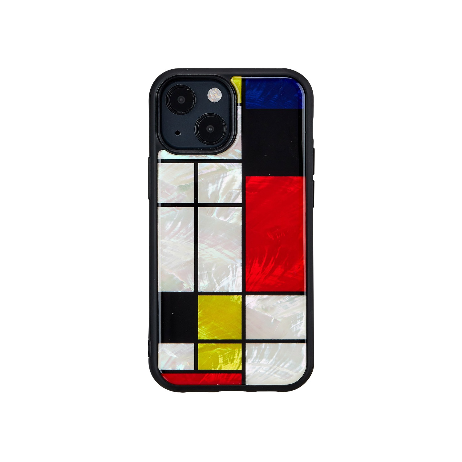 iPhone 13 mini ケース 天然貝 バックカバー ikins Mondrian 【 iPhone 12 mini / 11 Pro 】 背面カバー型 アイフォンケース 