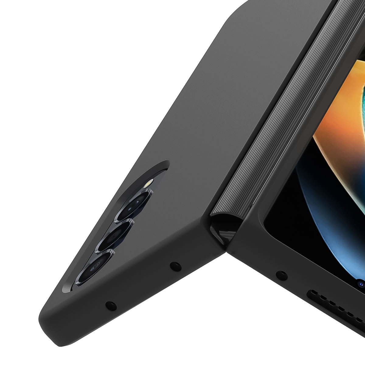 araree Galaxy Z Fold 4 ヒンジまで保護する ケース Aero Flex ブラック [SAMSUNGの公式認証品]