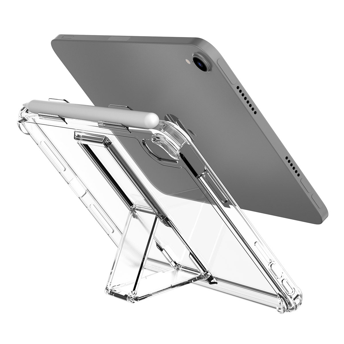 FLEXIELD ペンホルダー付き スタンドケース for iPad mini（A17 Pro）/ iPad mini（第6世代）クリアケース