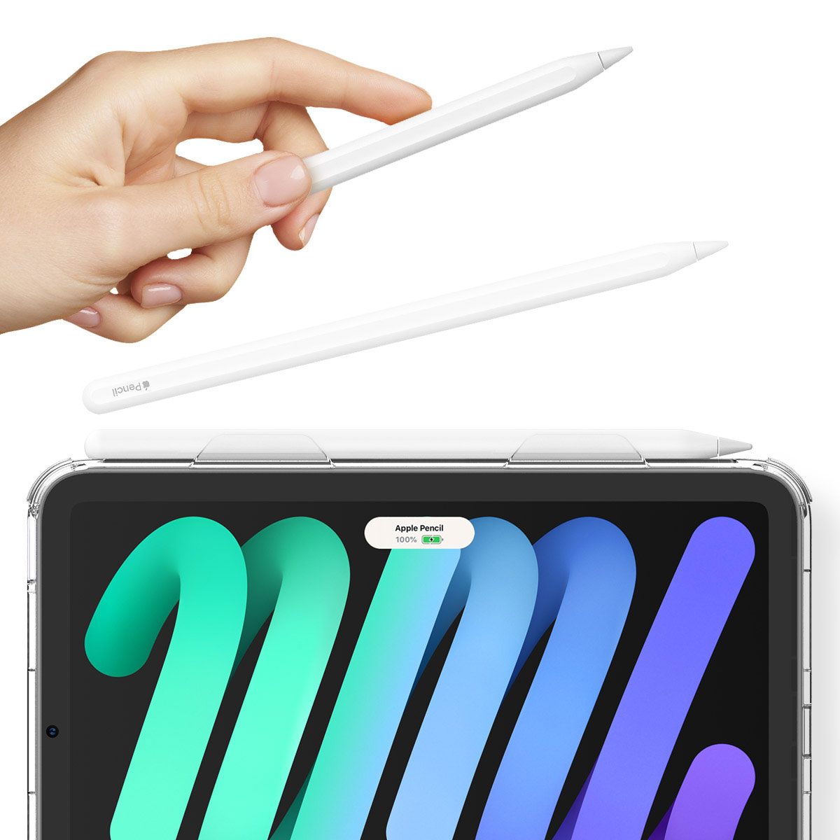 FLEXIELD ペンホルダー付き スタンドケース for iPad mini（A17 Pro）/ iPad mini（第6世代）クリアケース