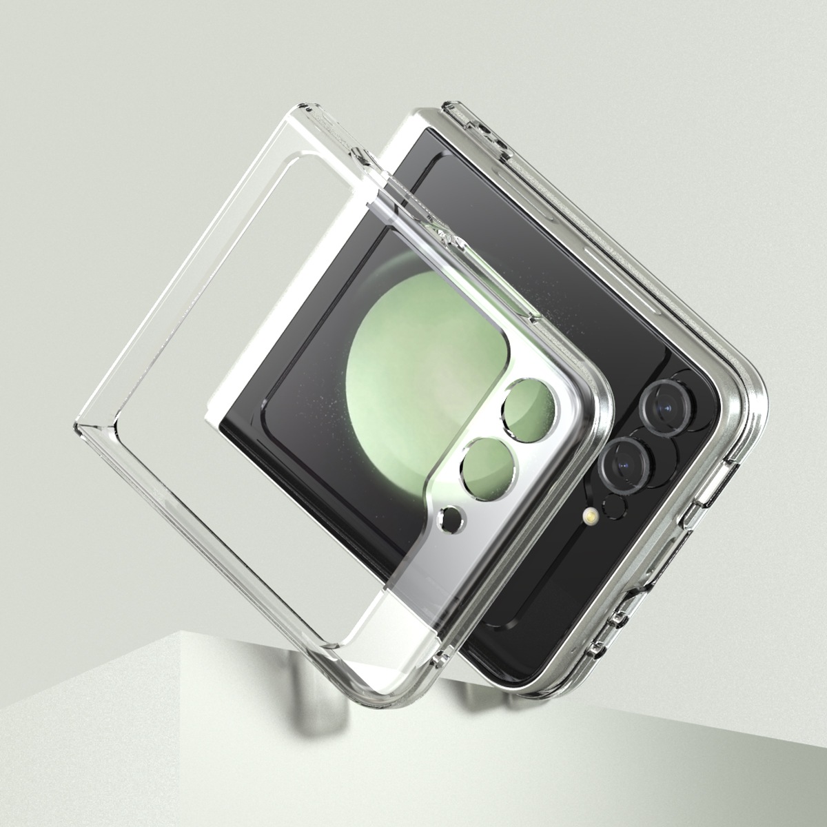 araree Galaxy Z Flip5 クリア ケース Nukin UVコーティング加工 透明カバー [SAMSUNGの公式認証品]