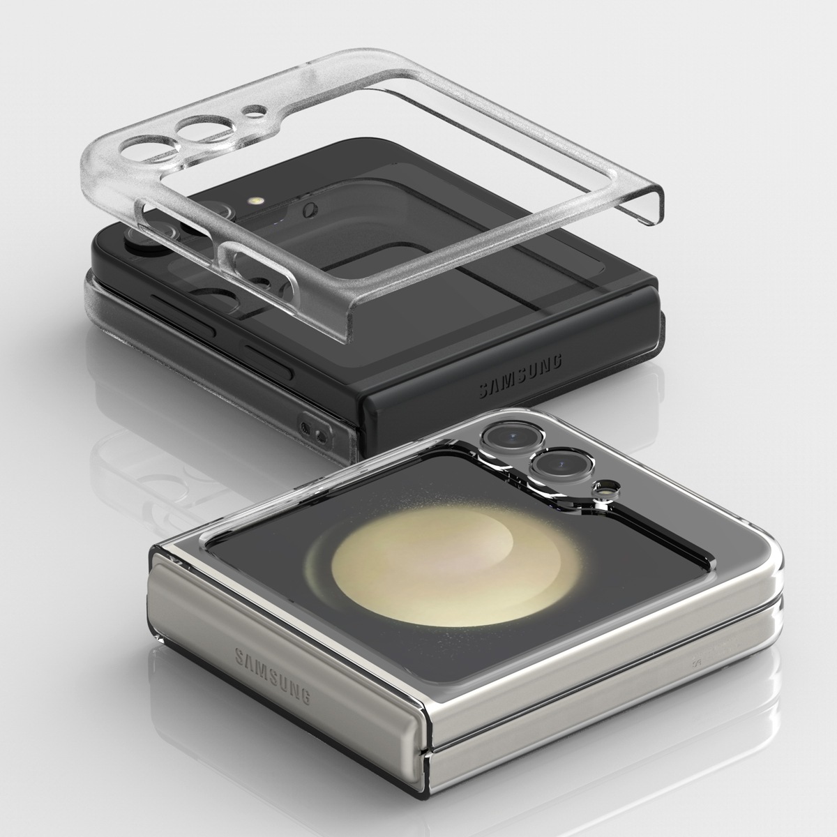 araree Galaxy Z Flip5 クリア ケース Nukin UVコーティング加工 透明カバー [SAMSUNGの公式認証品]