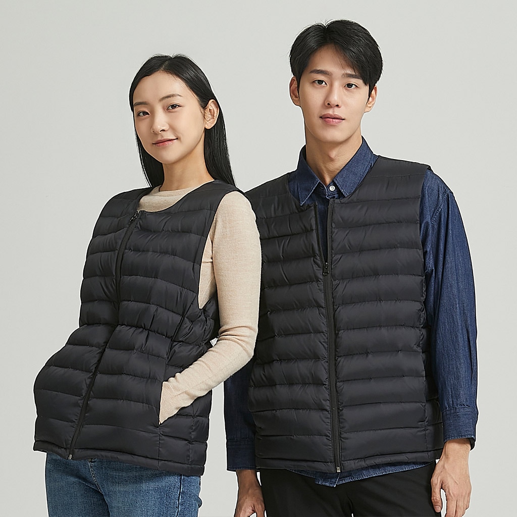 [インクで温めるUSBウェアラブルヒーター] グースダウン USBヒーティング ベスト