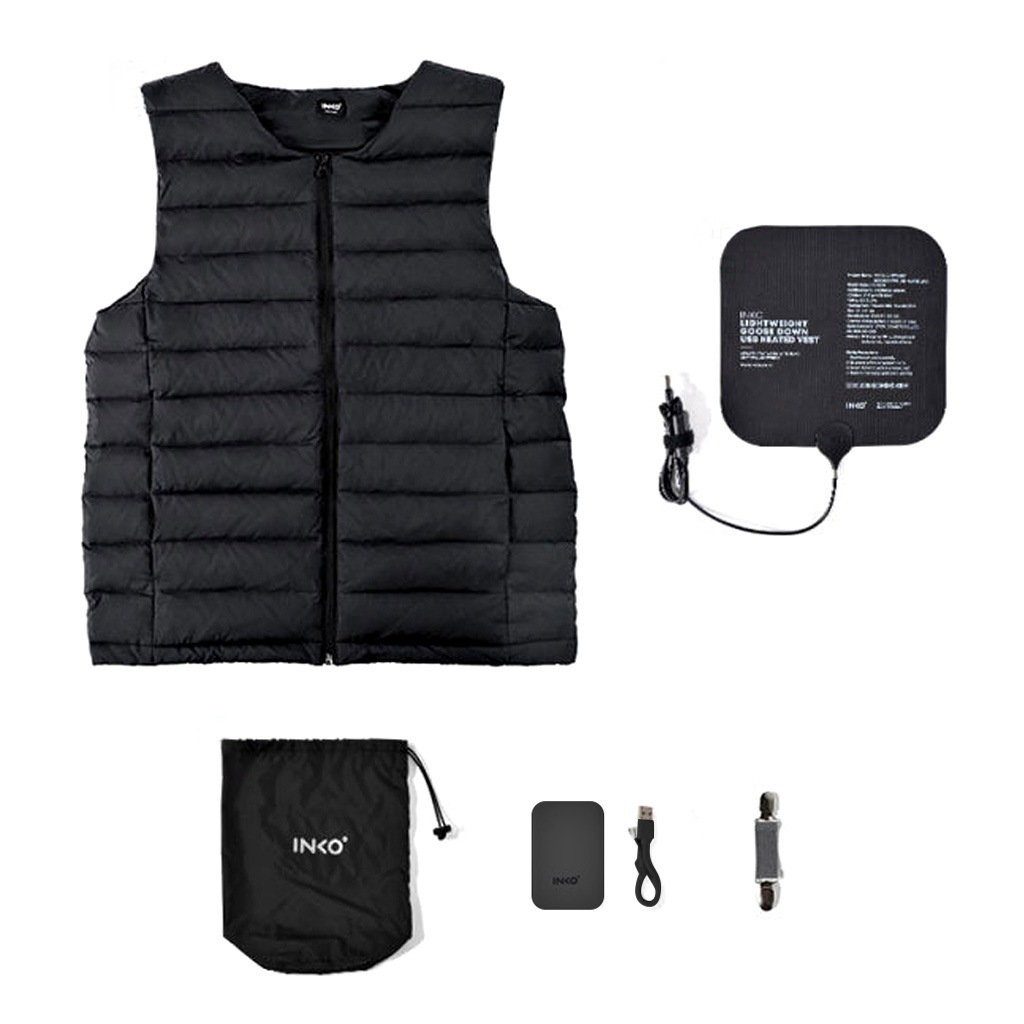 [インクで温めるUSBウェアラブルヒーター] グースダウン USBヒーティング ベスト