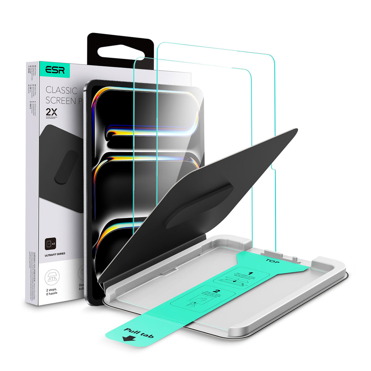 UltraFit 液晶保護強化ガラスフィルム 2枚入り for iPad Pro 13インチ / Air 13インチ