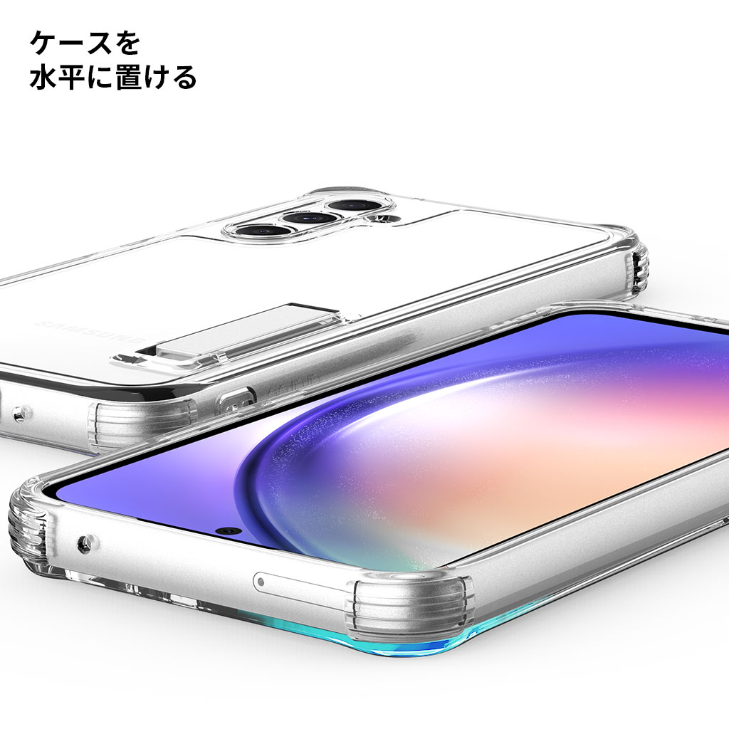 araree Galaxy A54 対応 ソフトケース Flexield スタンド付き クリア カバー [SAMSUNGの公式認証]