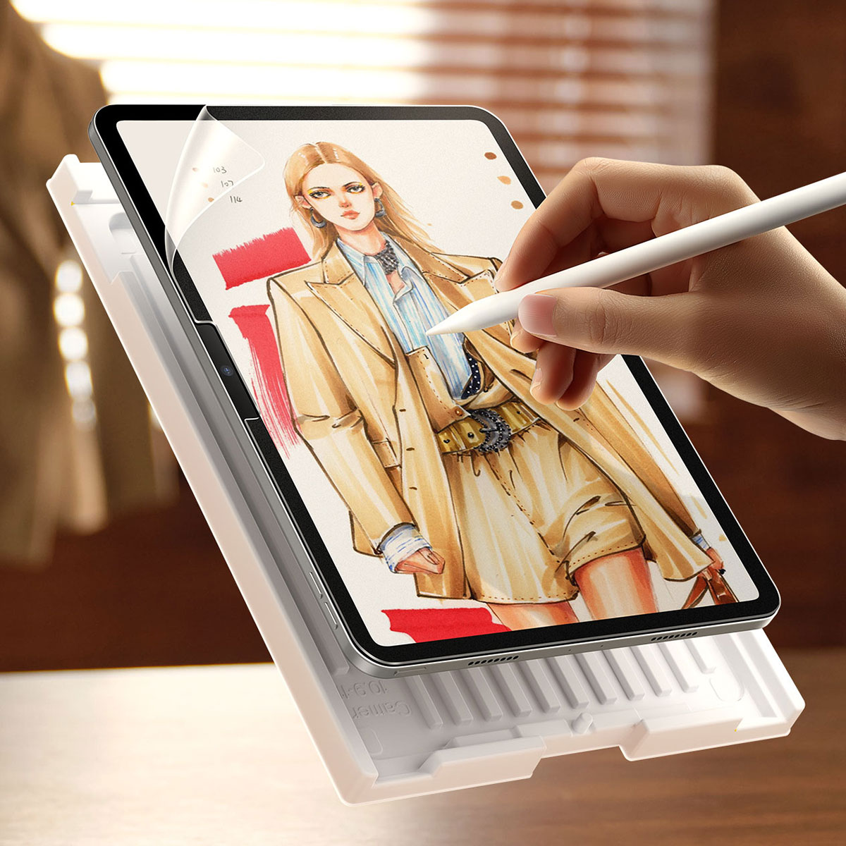 [iPad Pro 11/13インチ (M5/M4）/ iPad Air 11/13インチ（M3/M2） 用] ペーパーテクスチャー液晶保護フィルム(2枚入り）