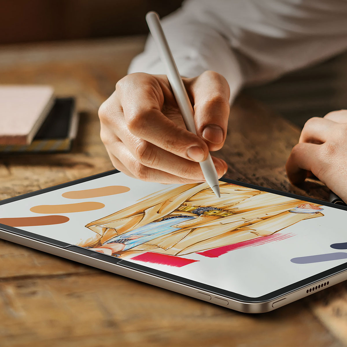 [iPad Pro 11/13インチ (M5/M4）/ iPad Air 11/13インチ（M3/M2） 用] ペーパーテクスチャー液晶保護フィルム(2枚入り）