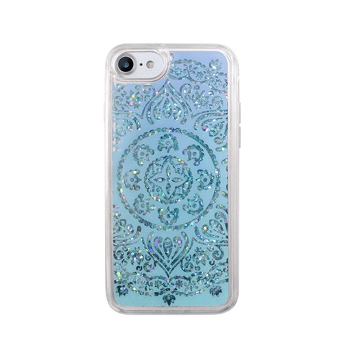 iPhone SE (第3世代) ケース カバー icover Sparkle case White lace [iPhone SE3/SE2/8/7]
