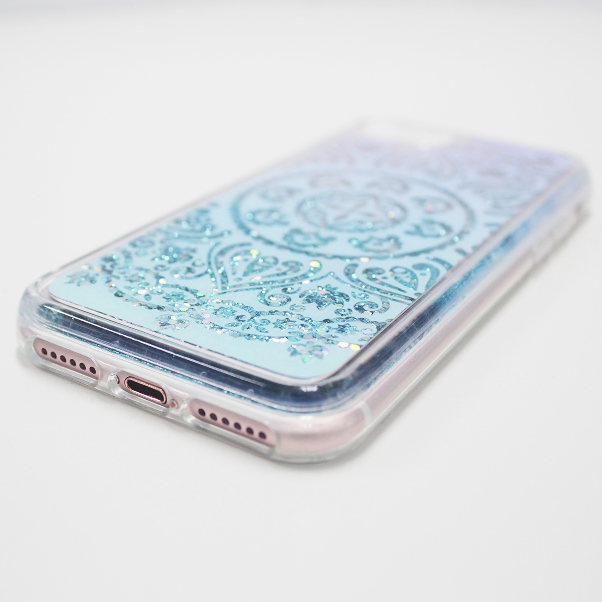 iPhone SE (第3世代) ケース カバー icover Sparkle case White lace [iPhone SE3/SE2/8/7]